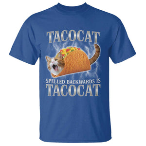 Tacocat Spelled Backwards Is Tacocat T Shirt Funny Cat Gift 90s Bootleg TS10 Royal Blue Print Your Wear