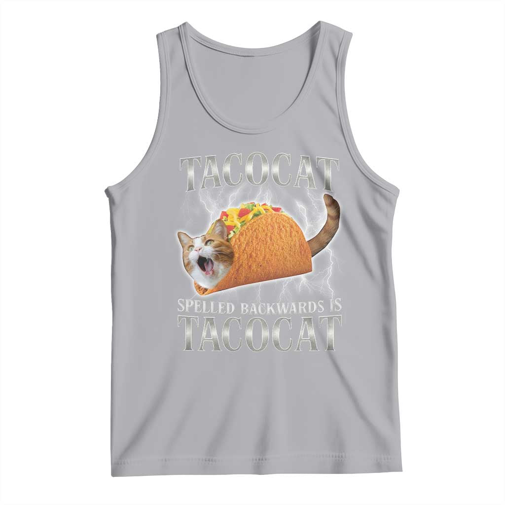 Tacocat Spelled Backwards Is Tacocat Tank Top Funny Cat Gift 90s Bootleg TS10 Athletic Heather Print Your Wear