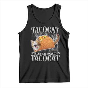 Tacocat Spelled Backwards Is Tacocat Tank Top Funny Cat Gift 90s Bootleg TS10 Black Print Your Wear