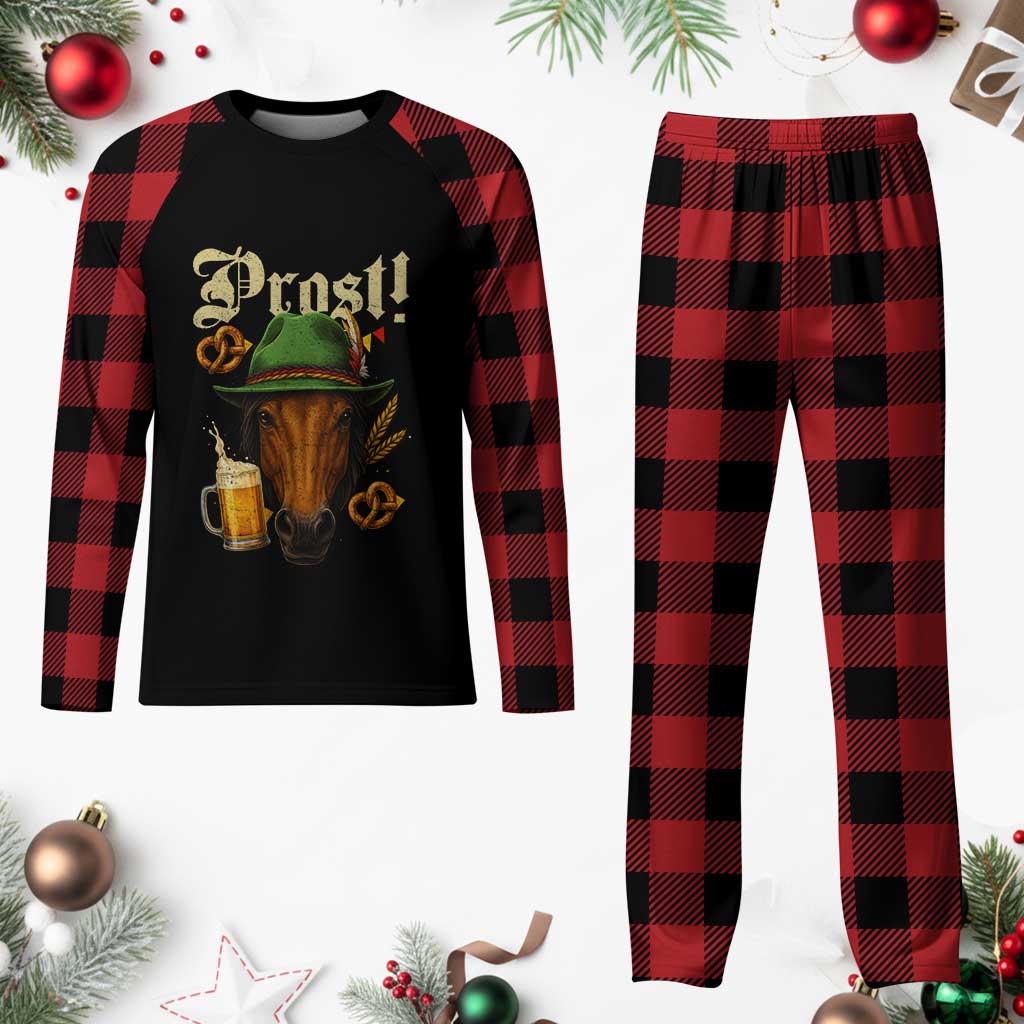 Oktoberfest Horse Plaid Pajama Set German Octoberfest Beer Prost Drinking TS10 Buffalo Plaid Print Your Wear