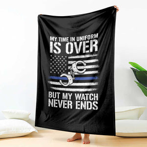 Police Retirement Throw Blanket Handcuffs US Flag Retired Police Graphic TS10 Print Your Wear