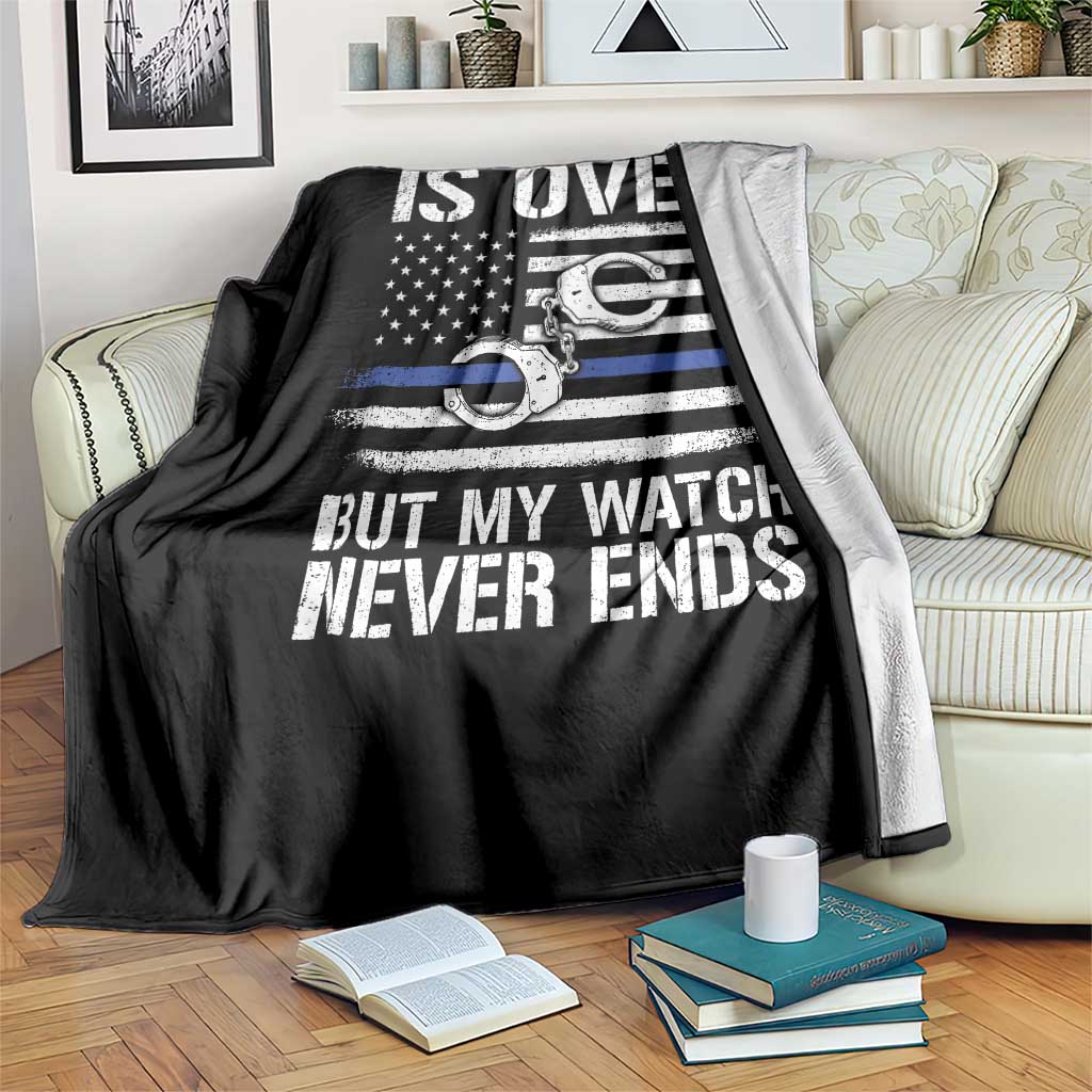 Police Retirement Throw Blanket Handcuffs US Flag Retired Police Graphic TS10 Print Your Wear