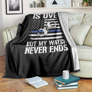 Police Retirement Throw Blanket Handcuffs US Flag Retired Police Graphic TS10 Print Your Wear