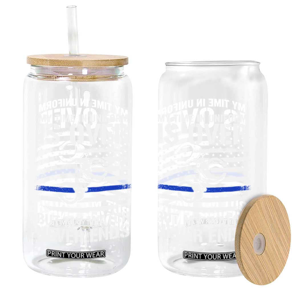 Police Retirement Glass Can Handcuffs US Flag Retired Police Graphic TS10 Print Your Wear
