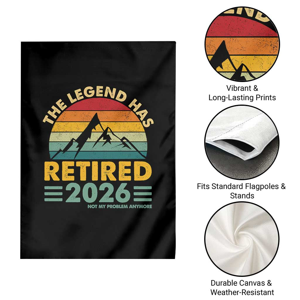 Retired 2026 Not My Problem Anymore Garden Flag Vintage Retirement Gift TS10 Print Your Wear