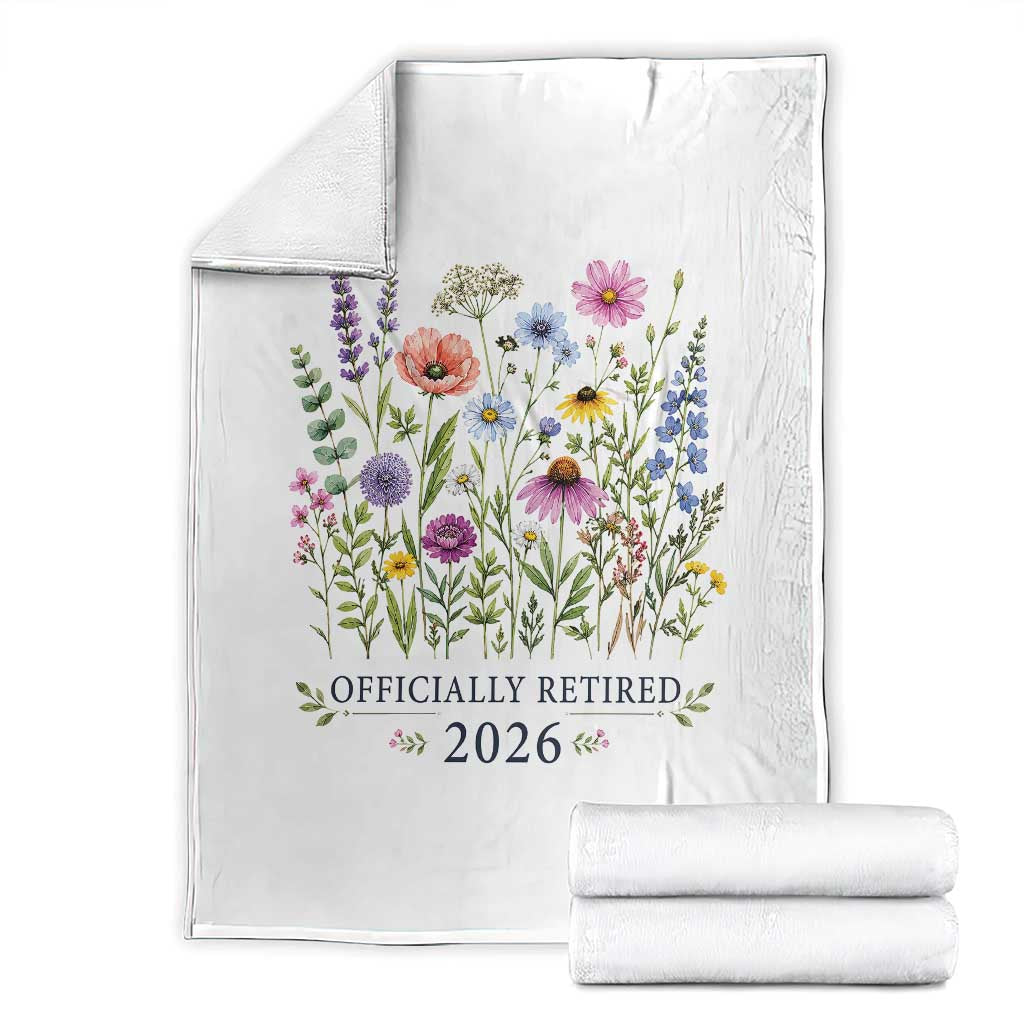 Officially Retired 2026 Wildflowers Botanical Floral Graphic Throw Blanket TS10 White Print Your Wear