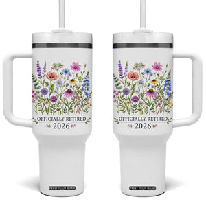 Officially Retired 2026 Wildflowers Botanical Floral Graphic Tumbler With Handle TS10 One Size: 40 oz White Print Your Wear