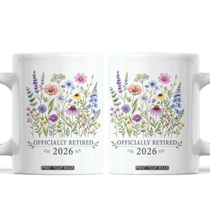 Officially Retired 2026 Wildflowers Botanical Floral Graphic Coffee Mug TS10 White Print Your Wear