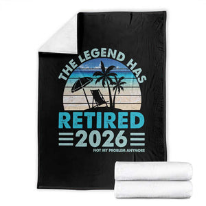 The Legend Has Retired 2026 Throw Blanket Vintage Tropical Beach Sunset Graphic Ocean Vibes TS10 Black Print Your Wear