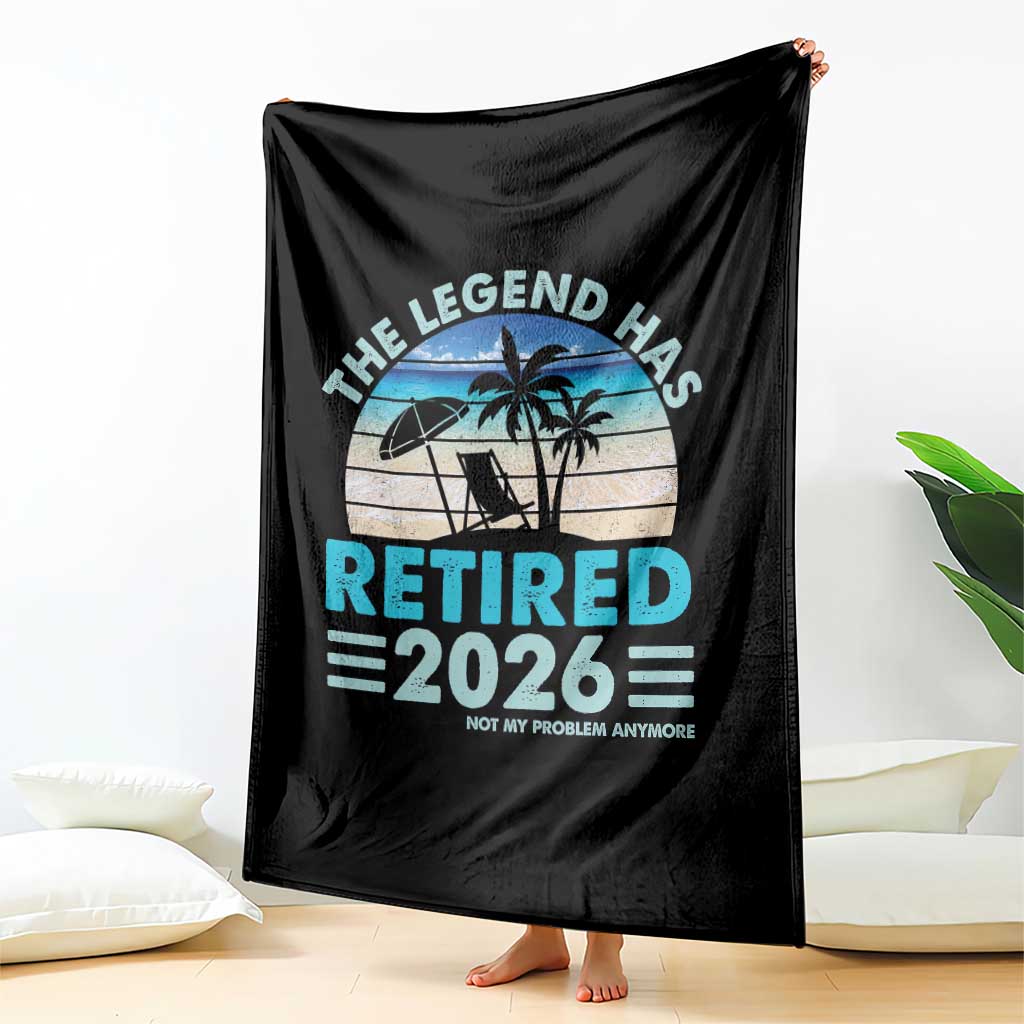 The Legend Has Retired 2026 Throw Blanket Vintage Tropical Beach Sunset Graphic Ocean Vibes TS10 Print Your Wear