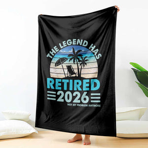 The Legend Has Retired 2026 Throw Blanket Vintage Tropical Beach Sunset Graphic Ocean Vibes TS10 Print Your Wear