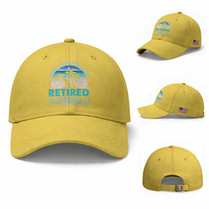 The Legend Has Retired 2026 Baseball Cap Vintage Tropical Beach Sunset Graphic Ocean Vibes TS10 Baseball Cap Universal Fit Yellow Print Your Wear