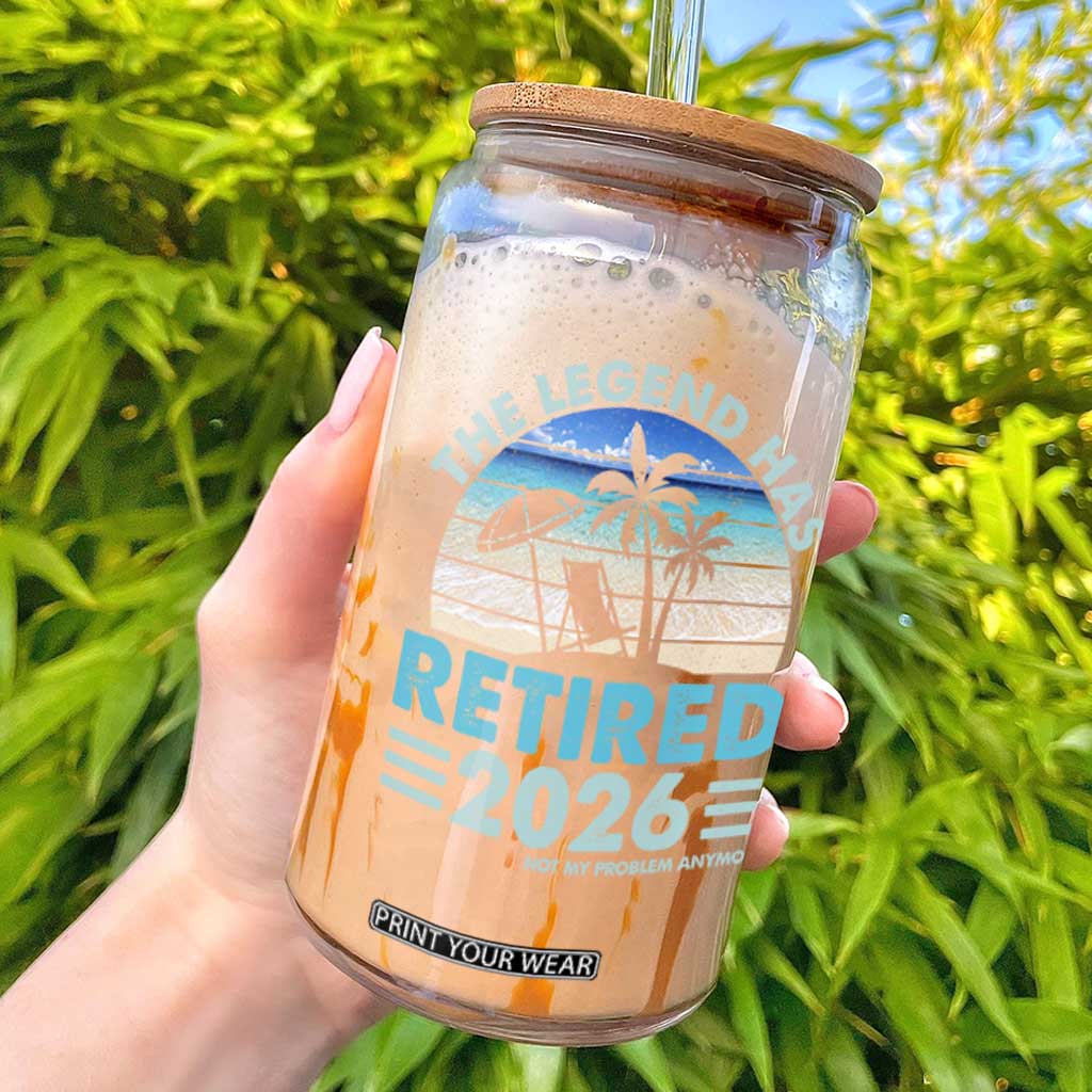 The Legend Has Retired 2026 Glass Can Vintage Tropical Beach Sunset Graphic Ocean Vibes TS10 Black Print Your Wear
