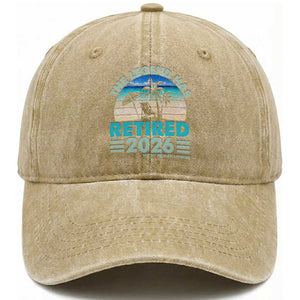 The Legend Has Retired 2026 Washed Cotton Baseball Cap Vintage Tropical Beach Sunset Graphic Ocean Vibes TS10 Print Your Wear