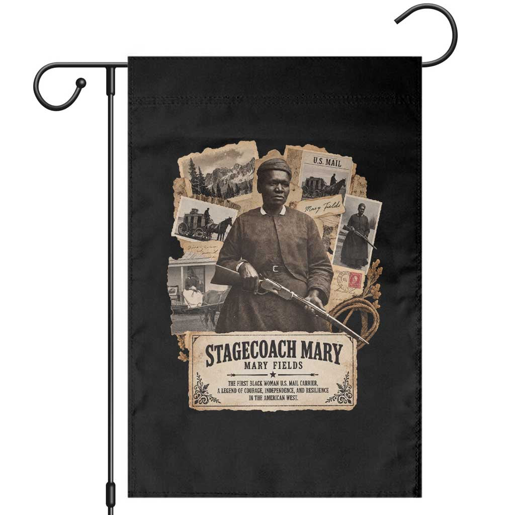 Mail Carrier Mary Fields Vintage Black History Month Garden Flag