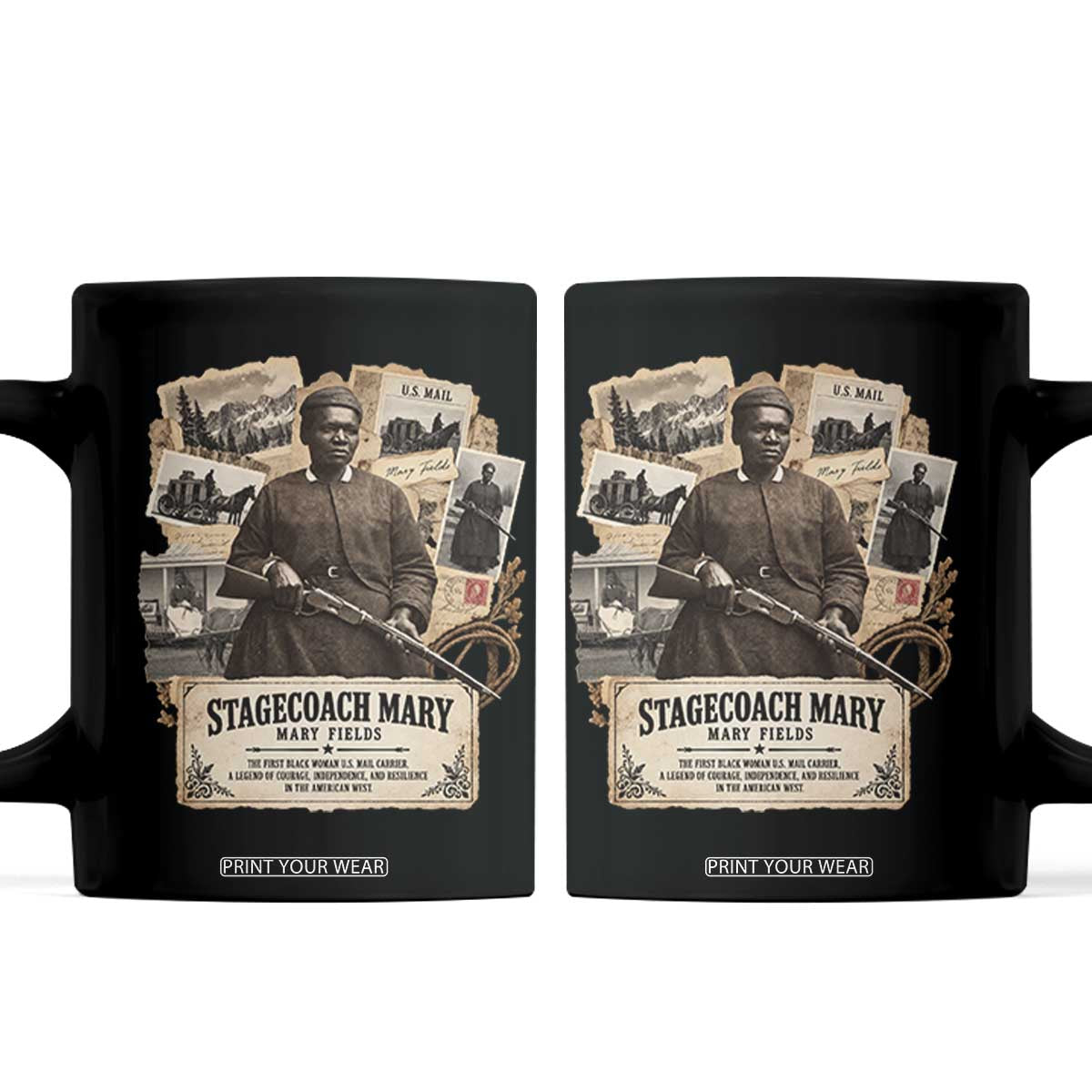 Mail Carrier Mary Fields Vintage Black History Month Coffee Mug