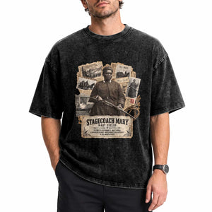 Mail Carrier Mary Fields Vintage Black History Month Washed Cotton T-Shirt