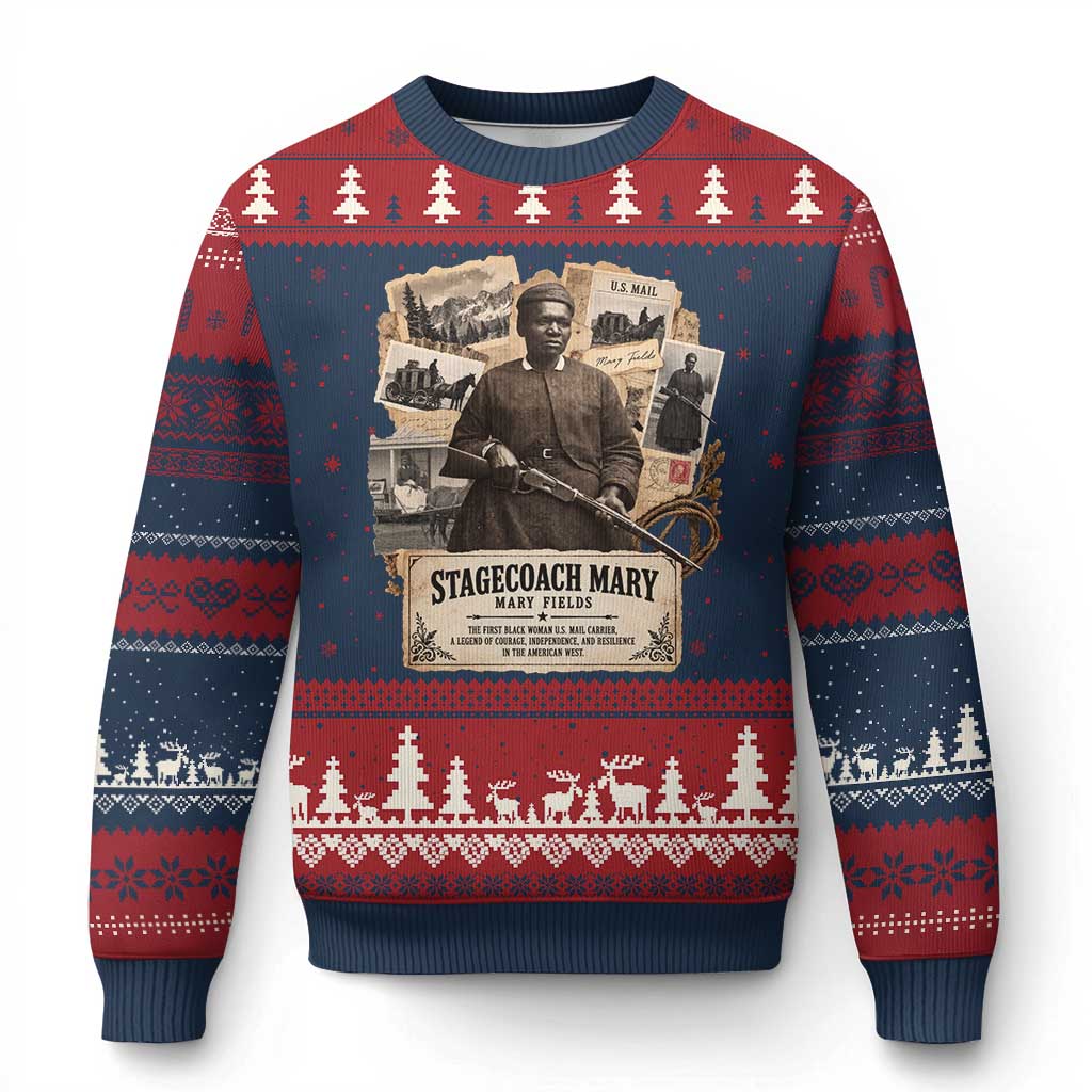 Mail Carrier Mary Fields Vintage Black History Month Ugly Christmas Sweater