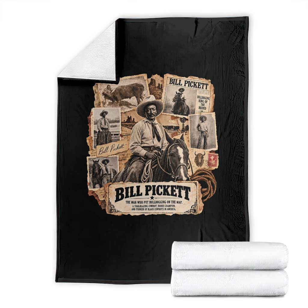 Bill Pickett Black Cowboy History Throw Blanket Vintage Western Rodeo Pioneer Bulldogging