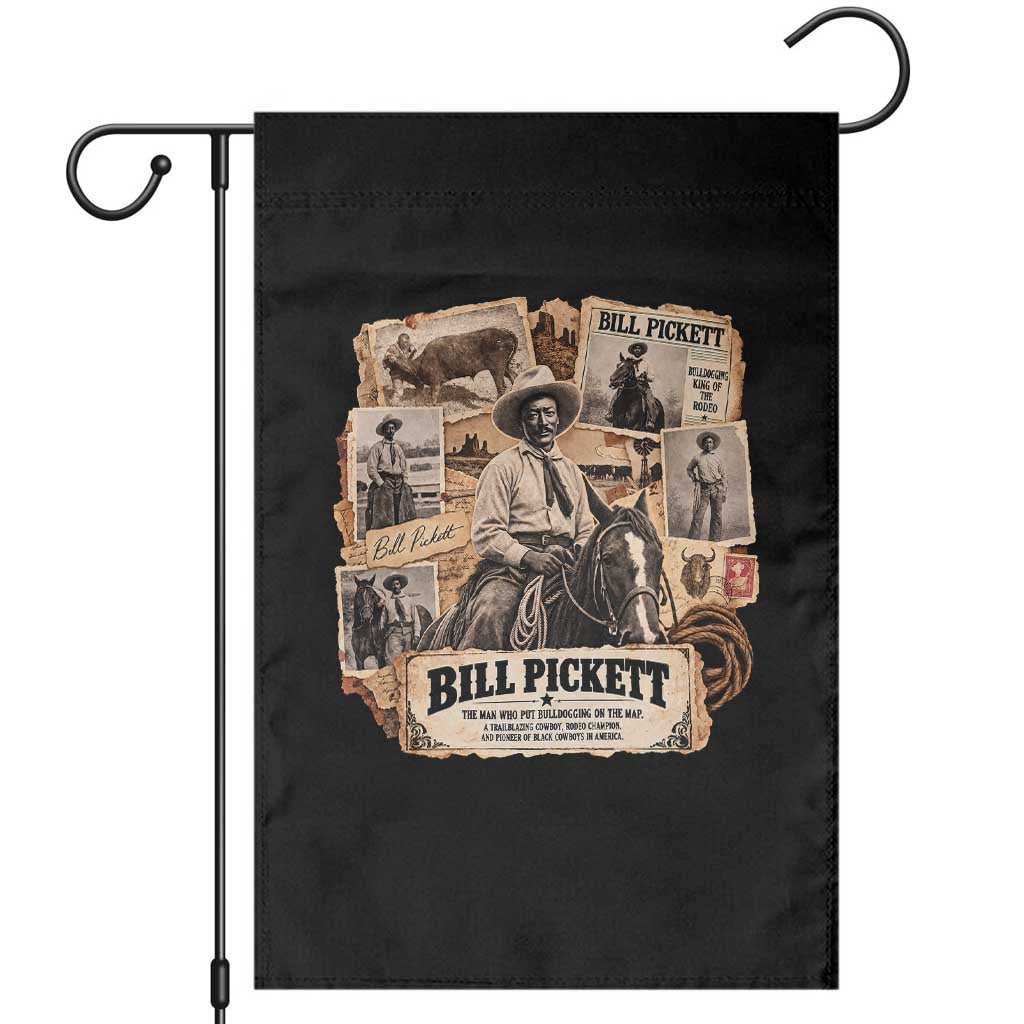 Bill Pickett Black Cowboy History Garden Flag Vintage Western Rodeo Pioneer Bulldogging
