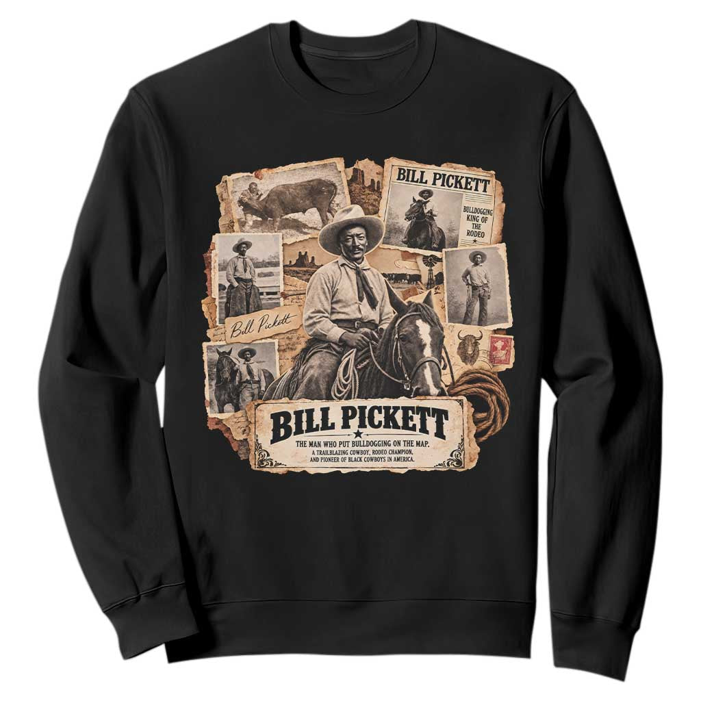 Bill Pickett Black Cowboy History Sweatshirt Vintage Western Rodeo Pioneer Bulldogging