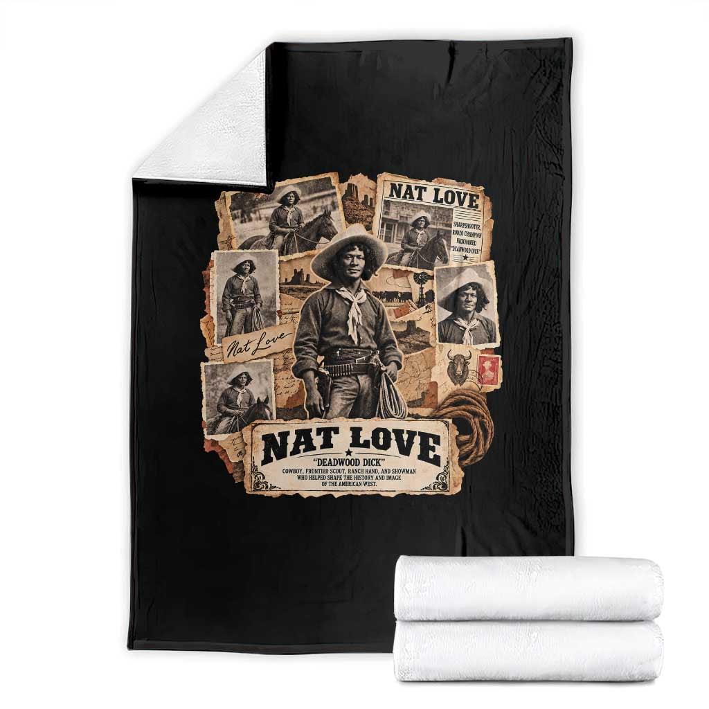 Nat Love Black Cowboy History Throw Blanket Vintage Western Rodeo Frontier Scout