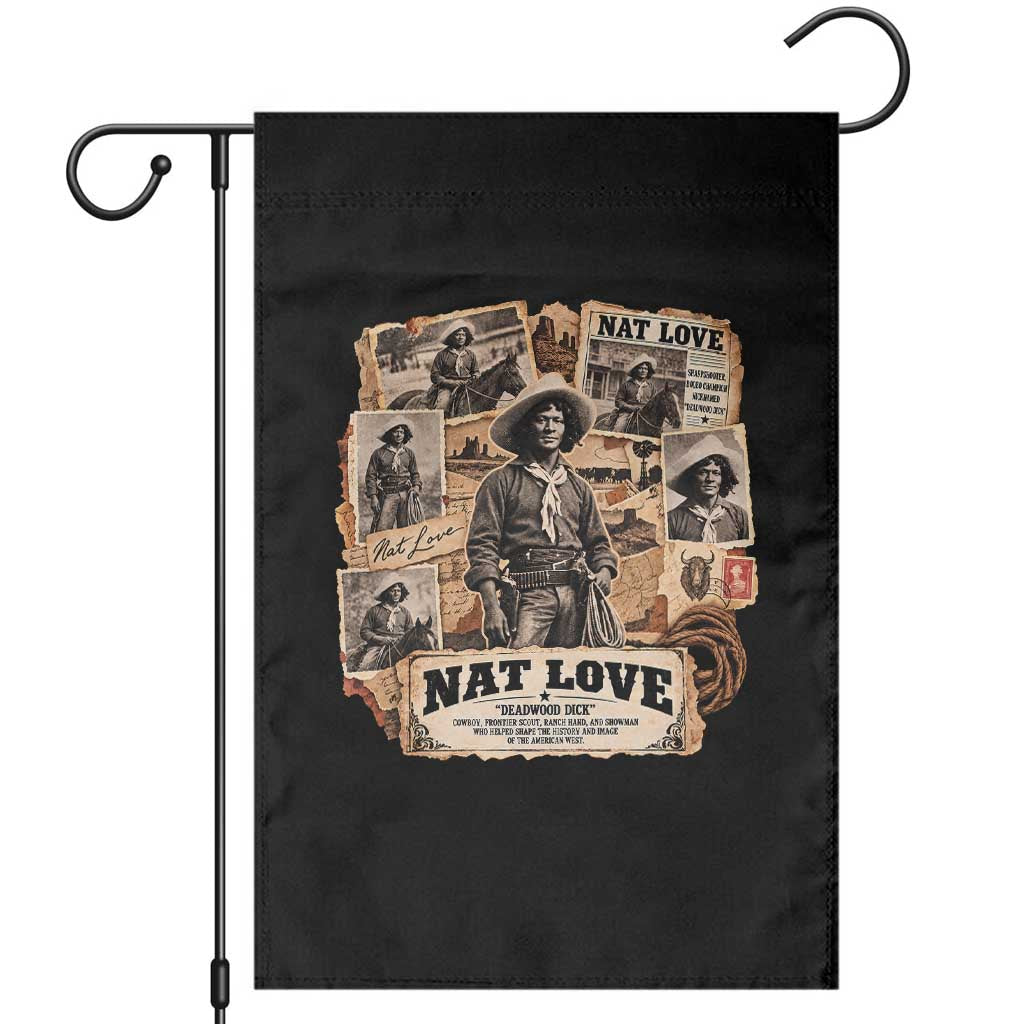 Nat Love Black Cowboy History Garden Flag Vintage Western Rodeo Frontier Scout