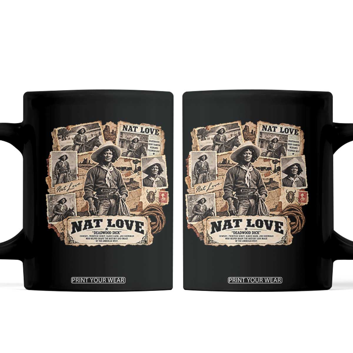 Nat Love Black Cowboy History Coffee Mug Vintage Western Rodeo Frontier Scout
