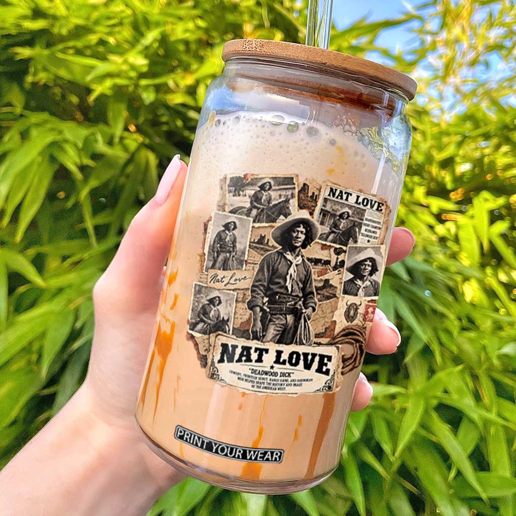 Nat Love Black Cowboy History Glass Can Vintage Western Rodeo Frontier Scout