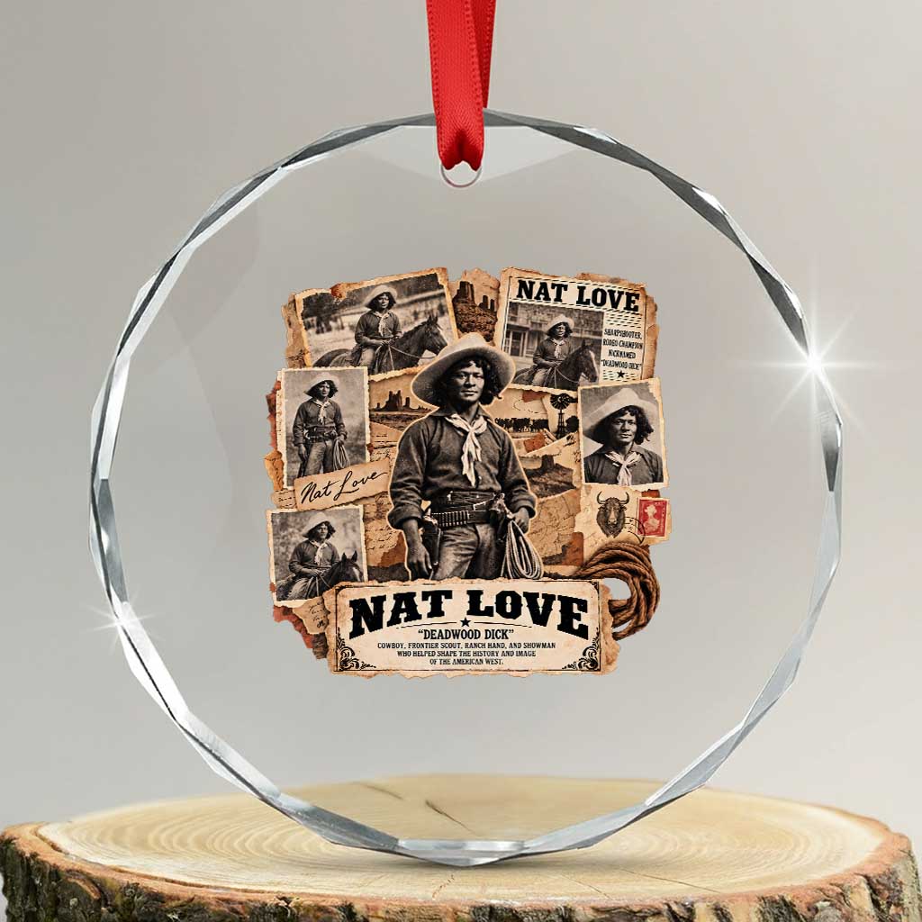 Nat Love Black Cowboy History Crystal Glass Ornament Vintage Western Rodeo Frontier Scout