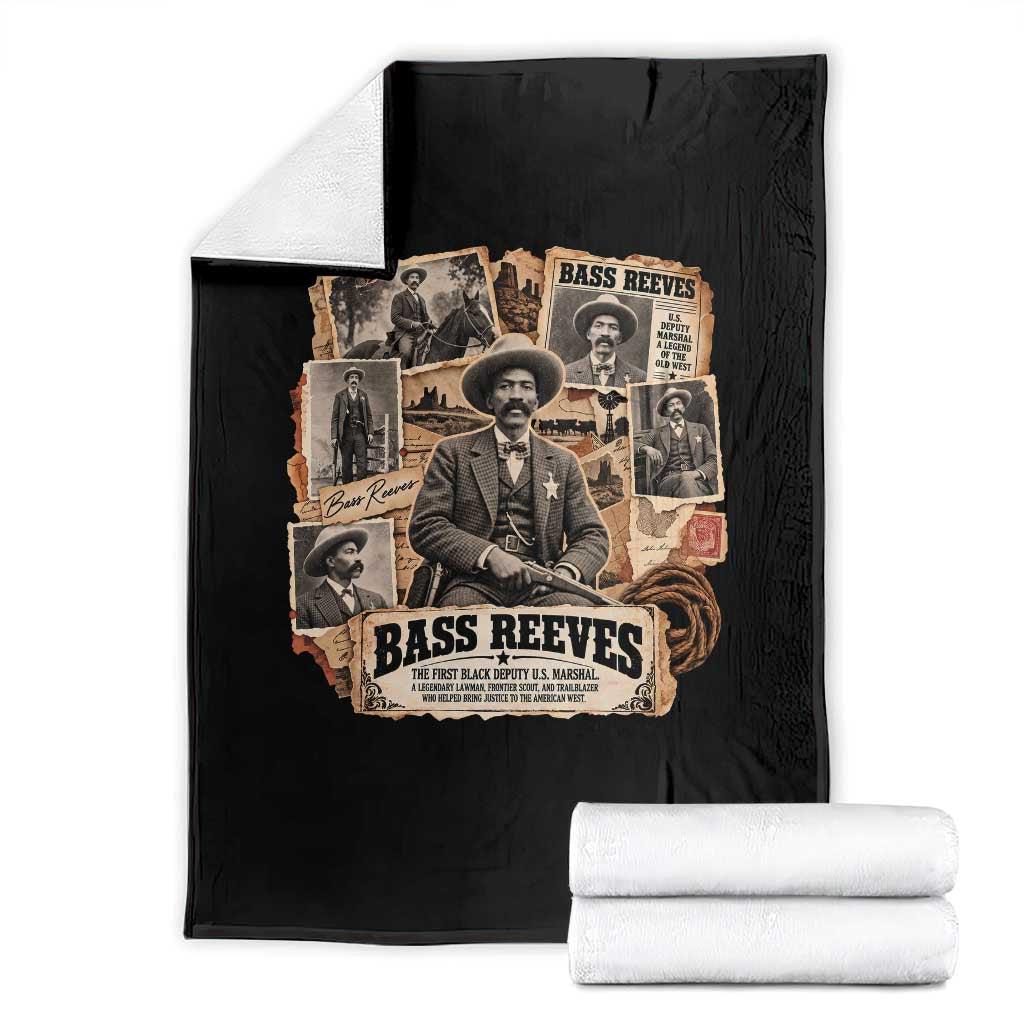 Bass Reeves Black Cowboy History Throw Blanket Vintage Western US Deputy Marshal Pioneer
