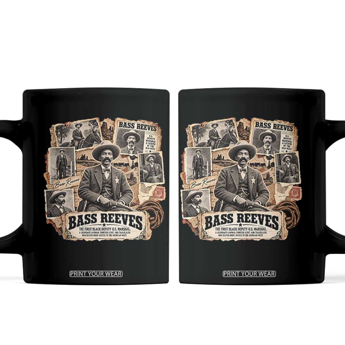 Bass Reeves Black Cowboy History Coffee Mug Vintage Western US Deputy Marshal Pioneer