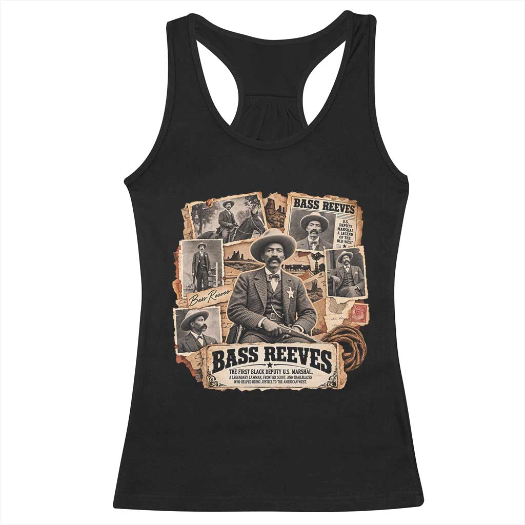 Bass Reeves Black Cowboy History Racerback Tank Top Vintage Western US Deputy Marshal Pioneer