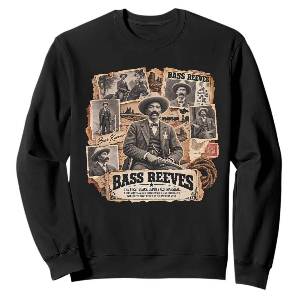 Bass Reeves Black Cowboy History Sweatshirt Vintage Western US Deputy Marshal Pioneer