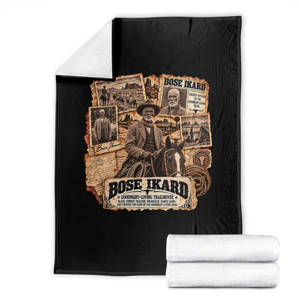 Bose Ikard Black Cowboy History Throw Blanket Vintage Western Traildriver Pioneer