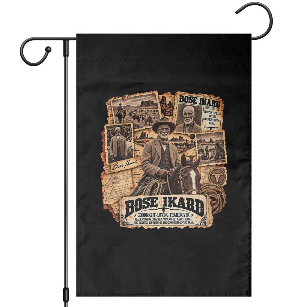 Bose Ikard Black Cowboy History Garden Flag Vintage Western Traildriver Pioneer