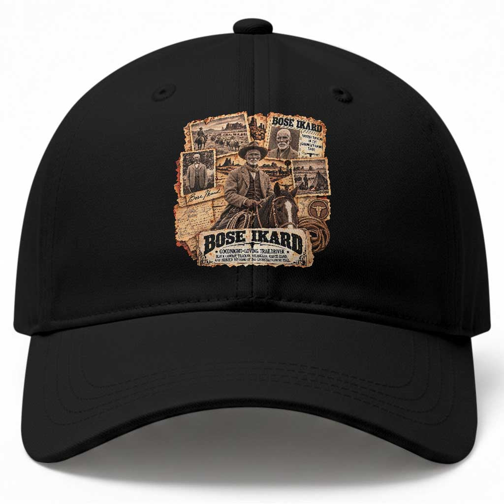 Bose Ikard Black Cowboy History Baseball Cap Vintage Western Traildriver Pioneer