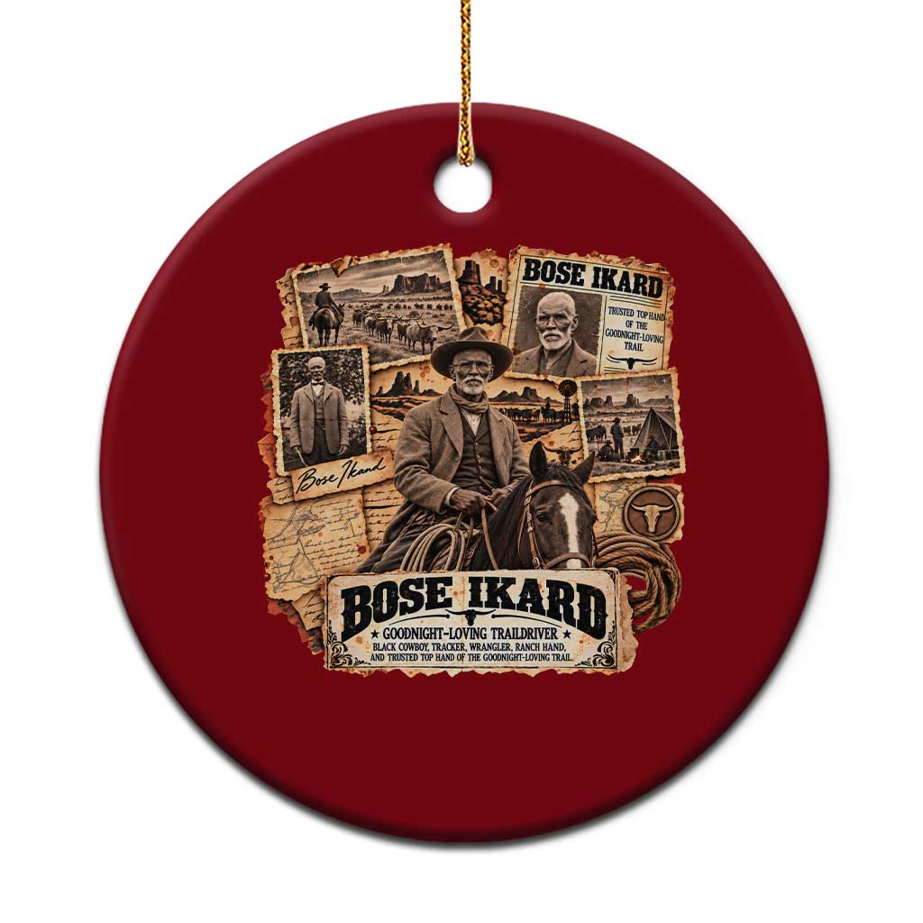 Bose Ikard Black Cowboy History Ceramic Ornament Vintage Western Traildriver Pioneer