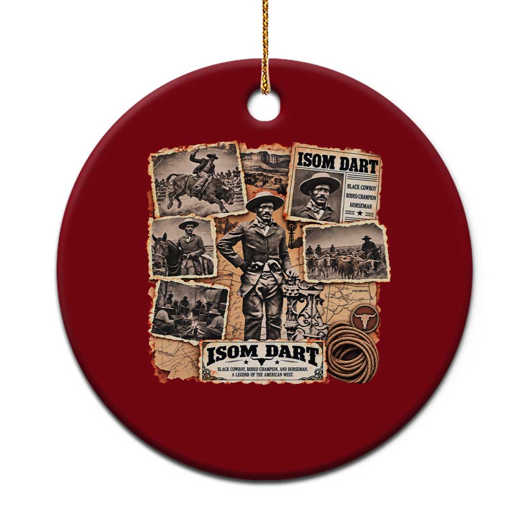 Isom Dart Black Cowboy History Ceramic Ornament Vintage Western Rodeo Champion Horseman