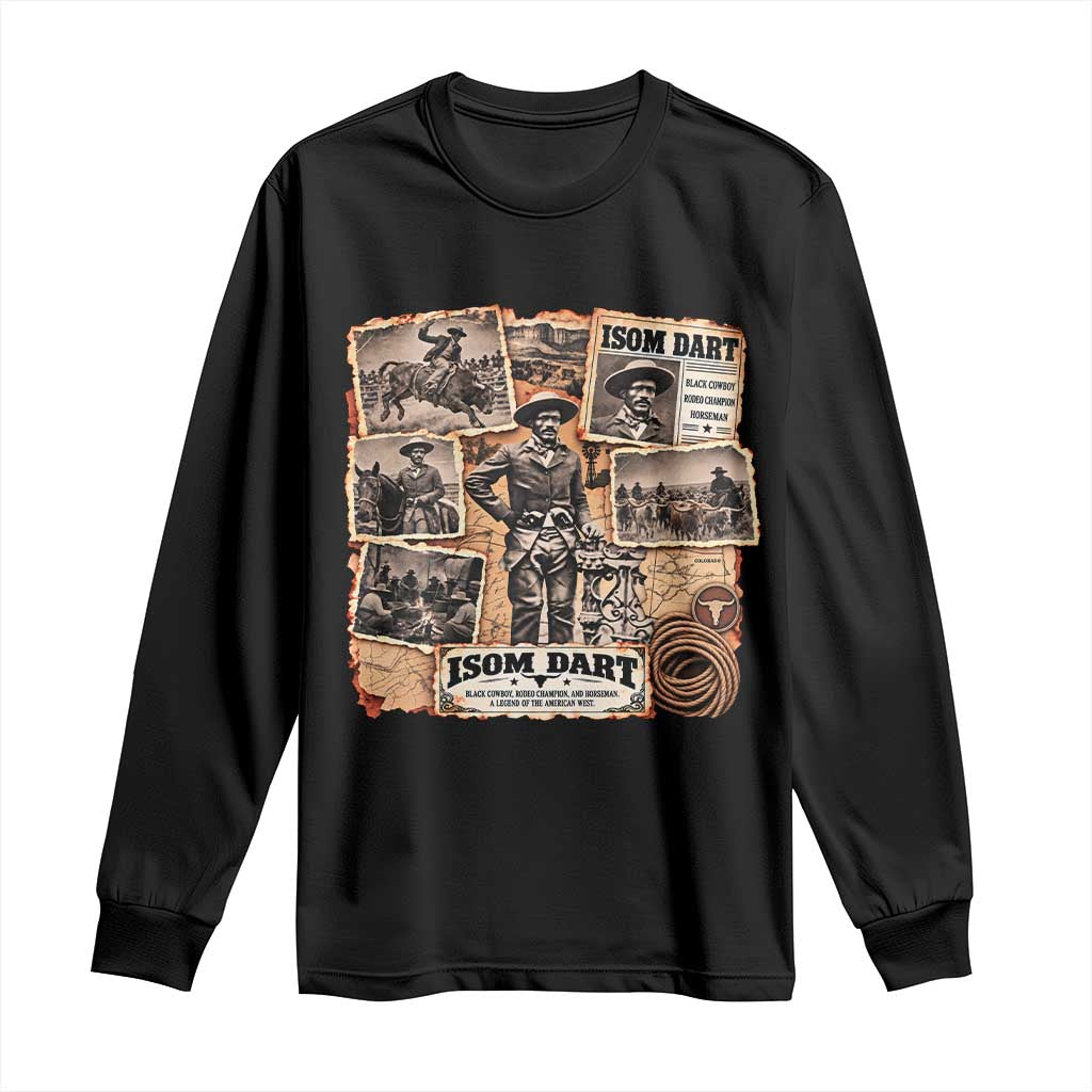 Isom Dart Black Cowboy History Long Sleeve Shirt Vintage Western Rodeo Champion Horseman