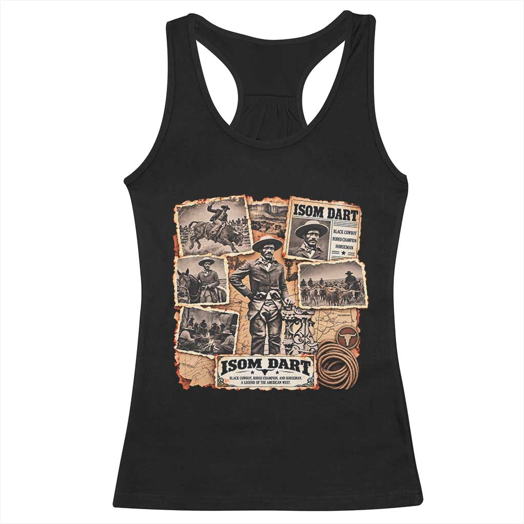 Isom Dart Black Cowboy History Racerback Tank Top Vintage Western Rodeo Champion Horseman