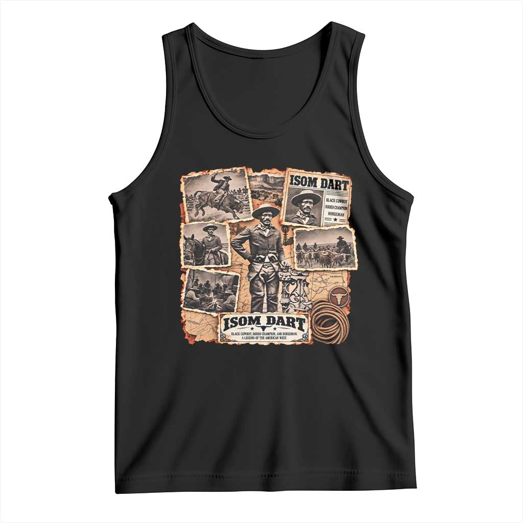 Isom Dart Black Cowboy History Tank Top Vintage Western Rodeo Champion Horseman