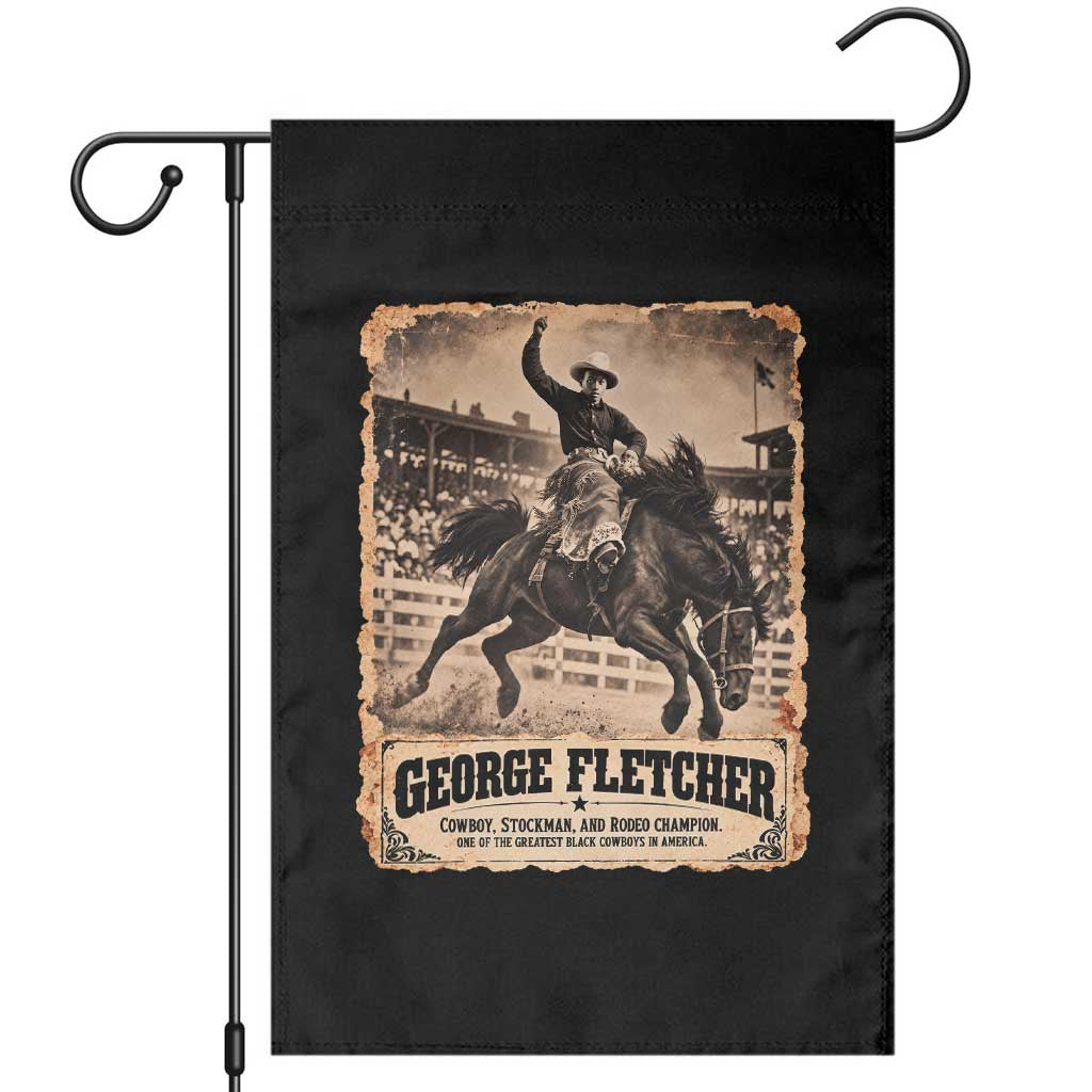 George Fletcher Black Cowboy History Garden Flag Vintage Western Rodeo Champion