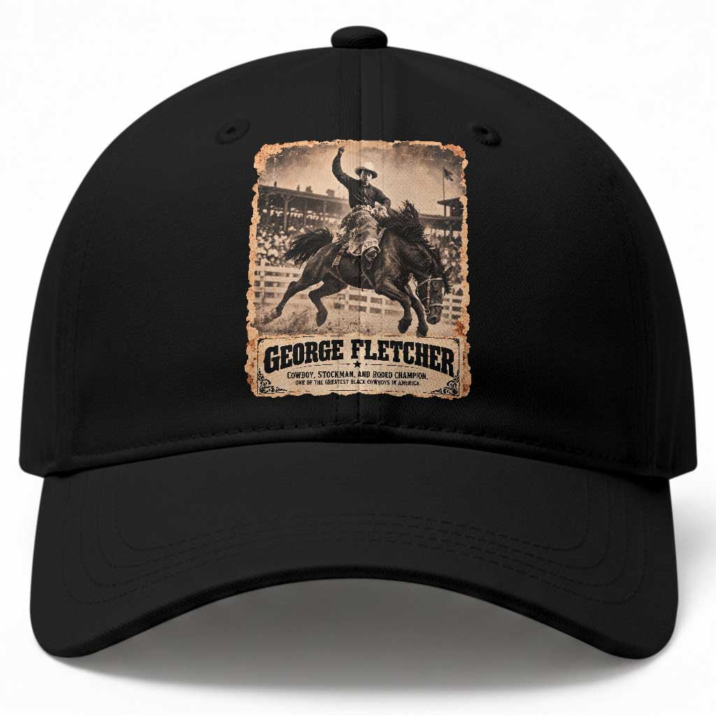 George Fletcher Black Cowboy History Baseball Cap Vintage Western Rodeo Champion