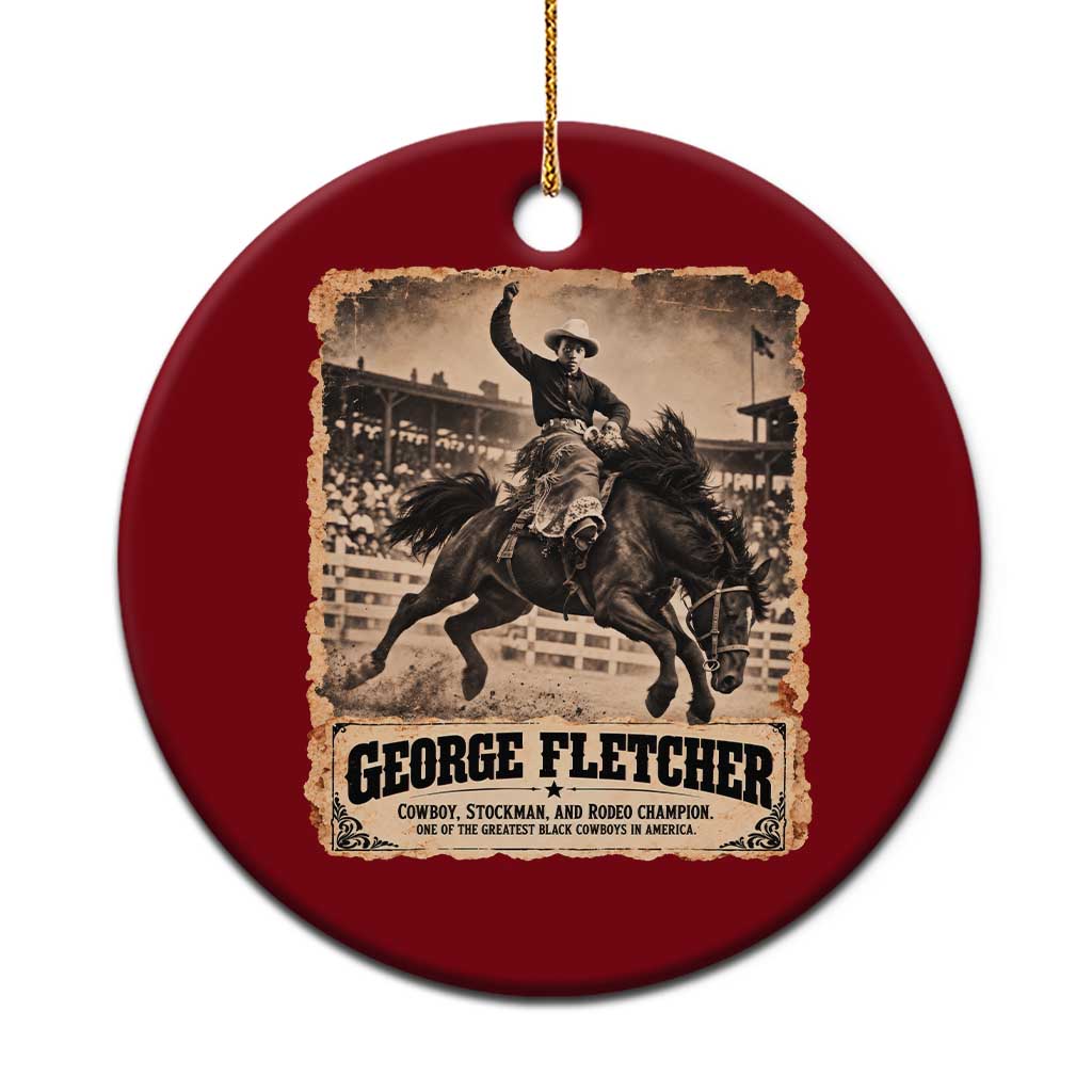 George Fletcher Black Cowboy History Ceramic Ornament Vintage Western Rodeo Champion