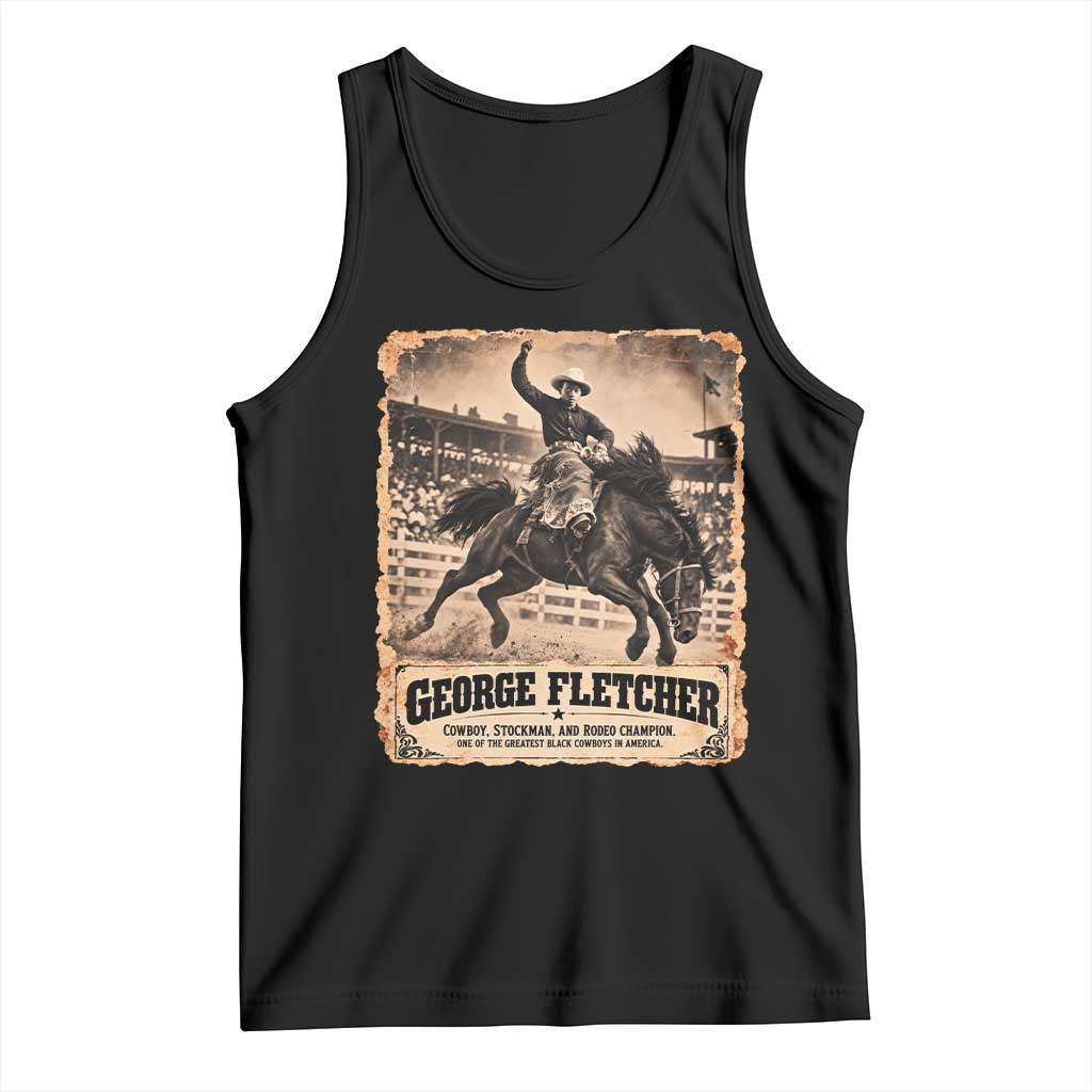 George Fletcher Black Cowboy History Tank Top Vintage Western Rodeo Champion