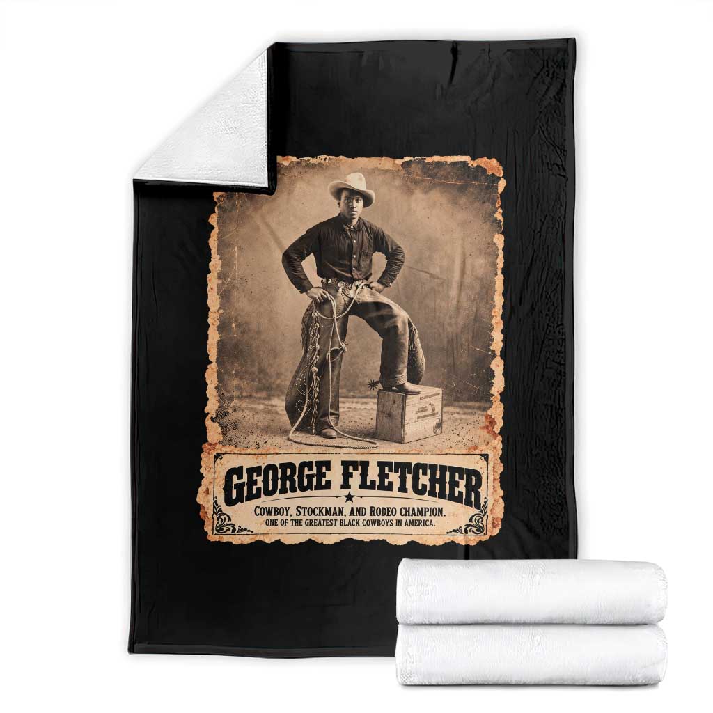 Vintage George Fletcher Black Cowboy Black History Month Throw Blanket