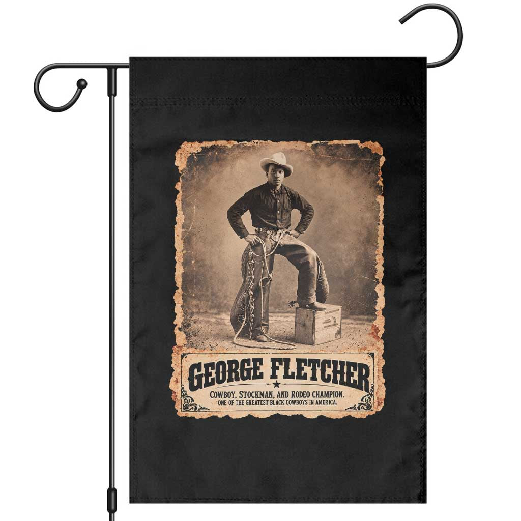 Vintage George Fletcher Black Cowboy Black History Month Garden Flag