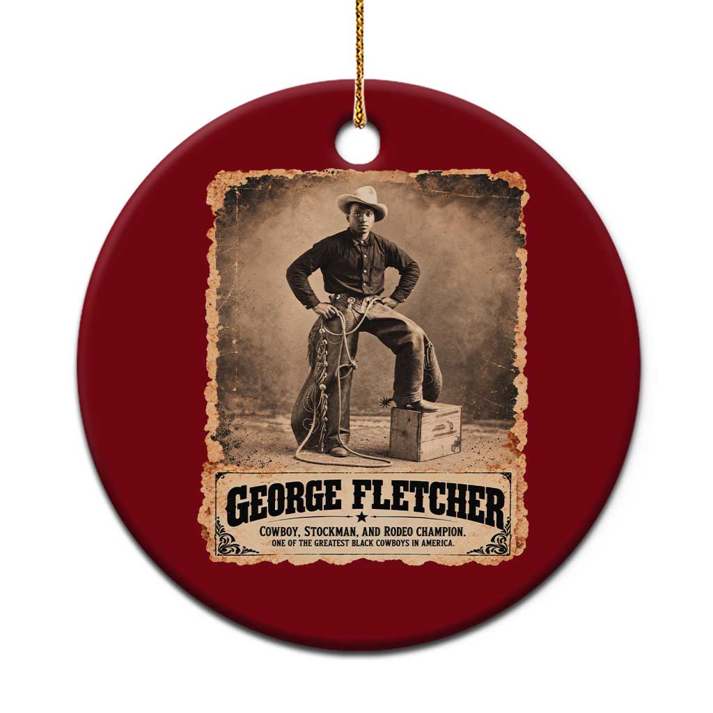Vintage George Fletcher Black Cowboy Black History Month Ceramic Ornament