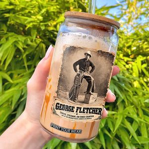 Vintage George Fletcher Black Cowboy Black History Month Glass Can